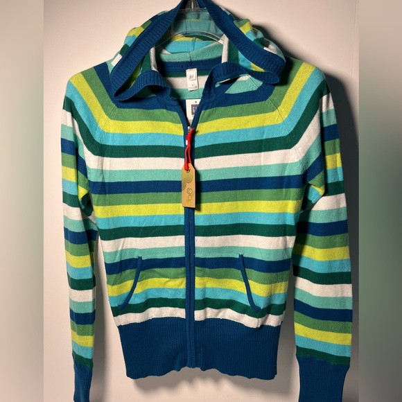 GAP Sweaters - Gap Cotton/Cashmere Blend Full-fashion Knit Full Zip Color-blocked Hoodie